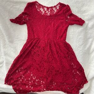 EUC Elegant Red Lace Kids Formal Dress